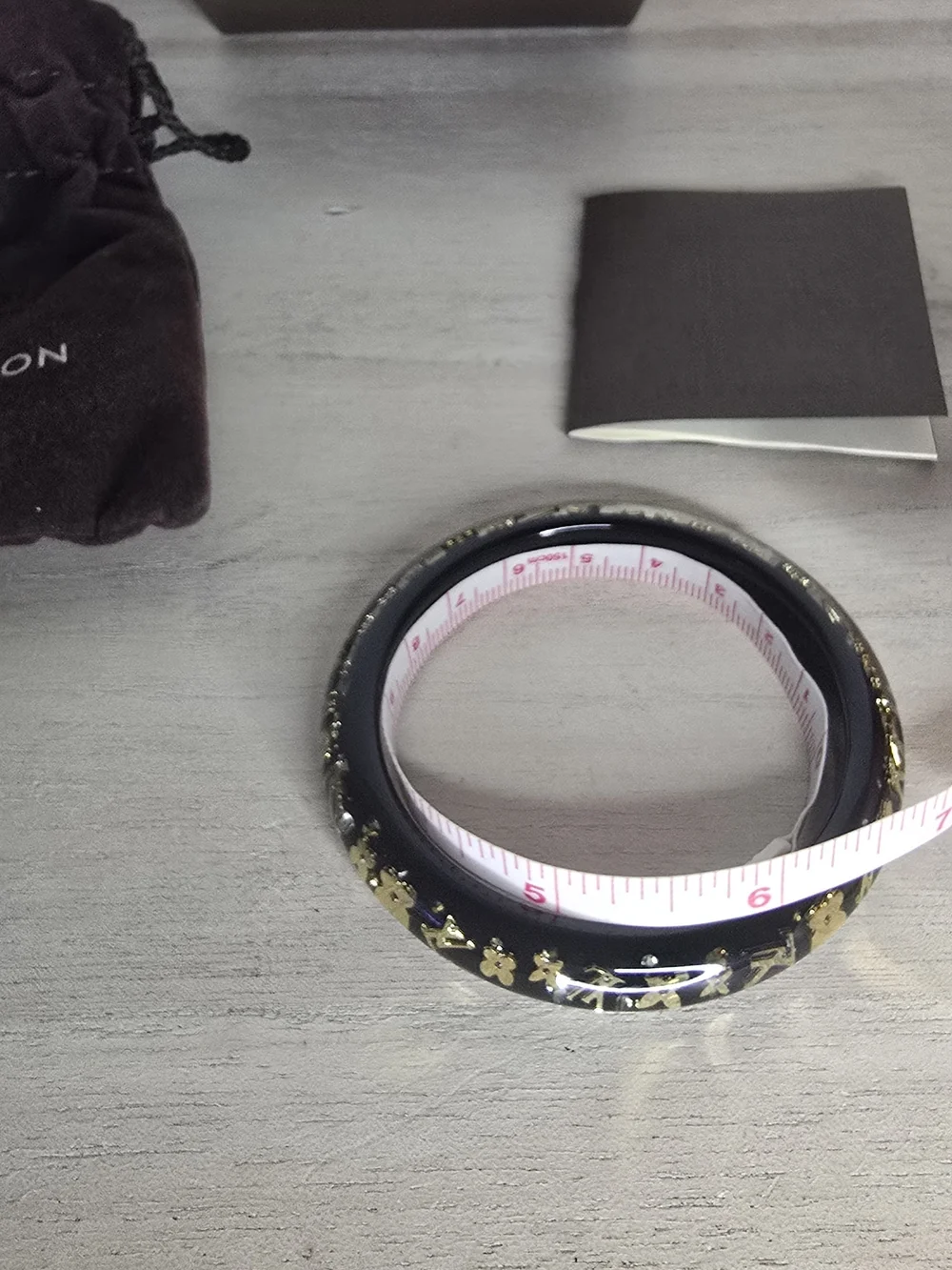 Louis Vuitton LV Bracelet Inclusion TPM Bangle Resin Black LK1009  Authentic FUL - Picture 10 of 12